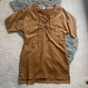 Forever 21 Tan Short Sleeve Dress